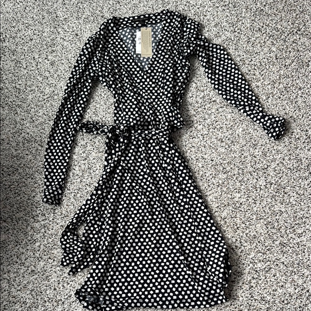 NWT banana republic polka Dot Wrap Dress sz xxs petite